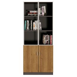 Factory Price New Wood Design The Wooden Bookshelf Executive Storage Office Filing Cabinet with Glass Door - Walnut