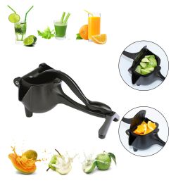 RAINBEAN Manual Citrus Juicer, Hand Press Lemon Squeezer, Heavy Duty Juice Metal Aluminum Alloy Squeezer for Lime Orange Apple Fruit (Black) - black