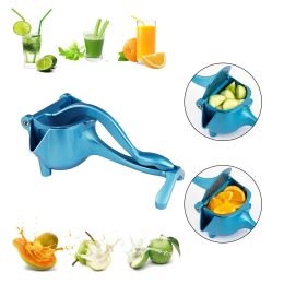 RAINBEAN Manual Citrus Juicer, Hand Press Lemon Squeezer, Heavy Duty Juice Metal Aluminum Alloy Squeezer for Lime Orange Apple Fruit (Black) - blue