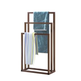 Metal Freestanding Towel Rack 3 Tiers Hand Towel Holder Organizer for Bathroom Accessories, Brown - 1