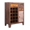 DunaWest 35 Inch 3 Drawer Wooden 15 Bottle Wine Accent Cabinet with 1 Door Storage, Brown - Default