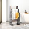 Metal Freestanding Towel Rack 3 Tiers Hand Towel Holder Organizer for Bathroom Accessories, Black - 1