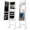 Jewelry Storage Mirror Cabinet With LED Lights,For Living Room Or Bedroom - white