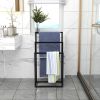 Metal Freestanding Towel Rack 3 Tiers Hand Towel Holder Organizer for Bathroom Accessories, Black - 1