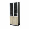 Factory Price New Wood Design The Wooden Bookshelf Executive Storage Office Filing Cabinet with Glass Door - Apricot