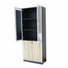 Factory Price New Wood Design The Wooden Bookshelf Executive Storage Office Filing Cabinet with Glass Door - Apricot