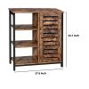 DunaWest Wooden Storage Cabinet with Shutter Door and 3 Compartments, Rustic Brown - BM222534