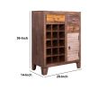 DunaWest 35 Inch 3 Drawer Wooden 15 Bottle Wine Accent Cabinet with 1 Door Storage, Brown - Default