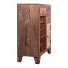 DunaWest 35 Inch 3 Drawer Wooden 15 Bottle Wine Accent Cabinet with 1 Door Storage, Brown - Default