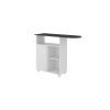 DunaWest Wooden Ironing Board Storage cabinet with 3 Open Compartments, White and Gray - UPT-225272