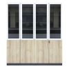 Factory Price New Wood Design The Wooden Bookshelf Executive Storage Office Filing Cabinet with Glass Door - Apricot