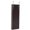 Jewelry Storage Mirror Cabinet  For Living Room Or Bedroom - BROWN